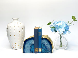 Blue Agate Bookends