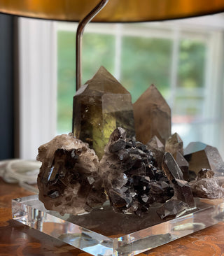 Smokey Quartz Table Lamp, Brown Quartz