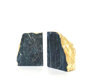 Sodalite Bookends Gold - Modern Geode Bookends