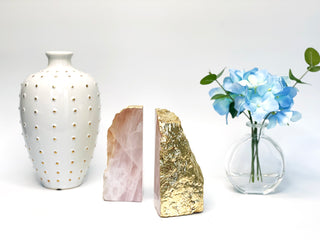 Rose Quartz Bookends - Gemstone Bookends For Sale