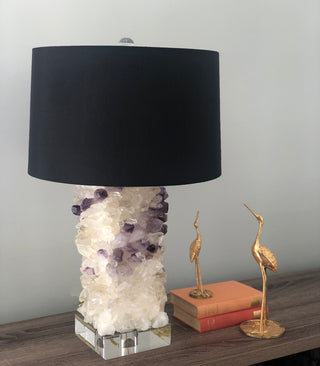 Quartz and Amethyst Table Lamp