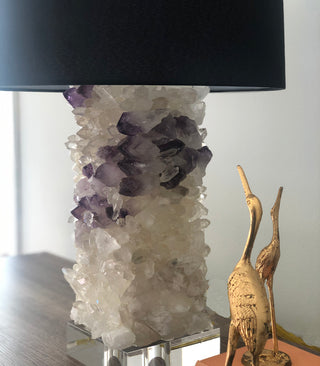 Quartz and Amethyst Table Lamp