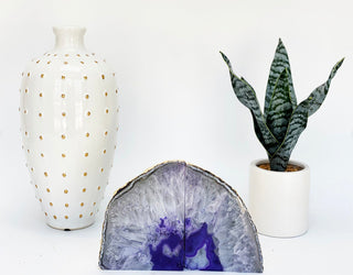 Purple Geode Bookends - Purple Agate Geodes