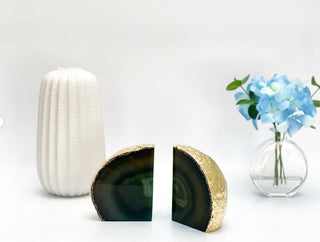 Green Agate Bookends