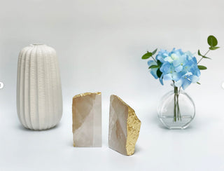 White Quartz Bookends - Geode Bookends For Sale