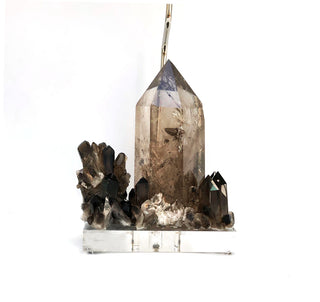 Smokey Quartz Table Lamp, Lite Brown Quartz