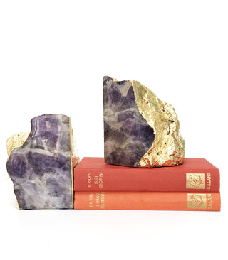 Banded Amethyst Bookends