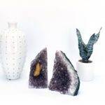 Tall Amethyst Crystal Bookends – Natural Rock Bookends