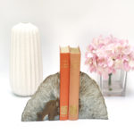 Brown Agate Bookends - Modern Geode Bookends